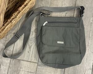 Baggallini Town Bagg Crossbody Bag Gray Nylon Lightweight Travel Purse Medium